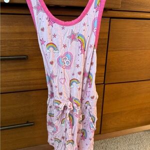 Posh Peanut Barbie Pink and Rainbow Shorts Romper